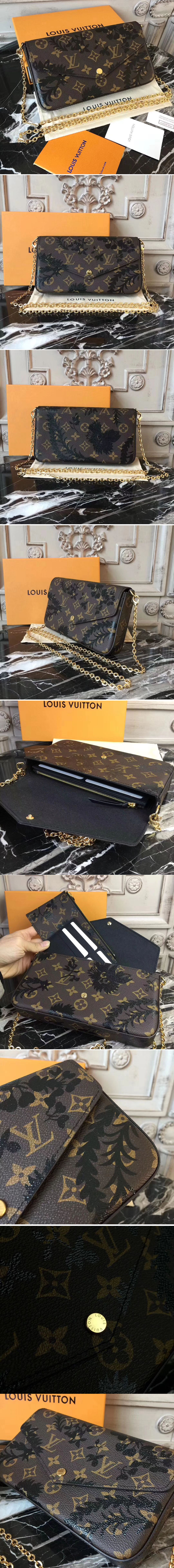 Replica Louis Vuitton M61276 Monogram Canvas Felicie Black Print Chain Wallet