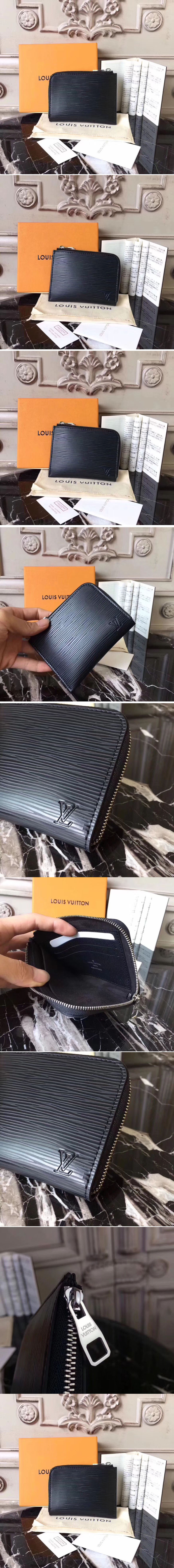 Replica Louis Vuitton M61808 Coin Purse Epi Leather Black