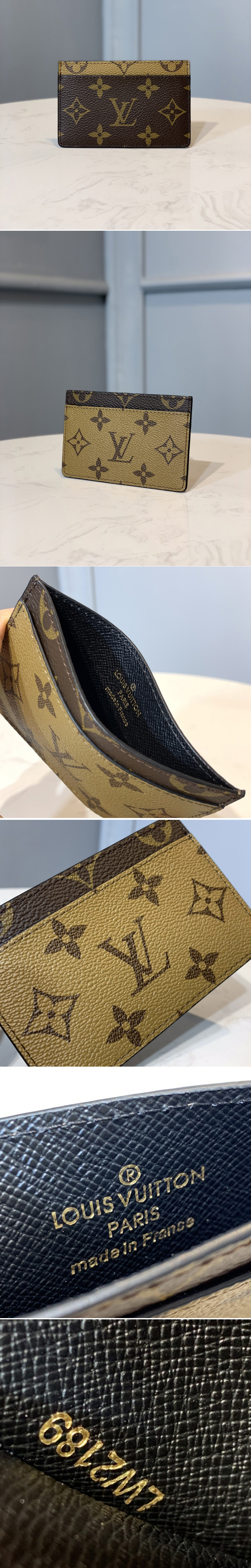 Replica Louis Vuitton M69161 LV Card Holder in Monogram and Monogram Reverse coated canvas