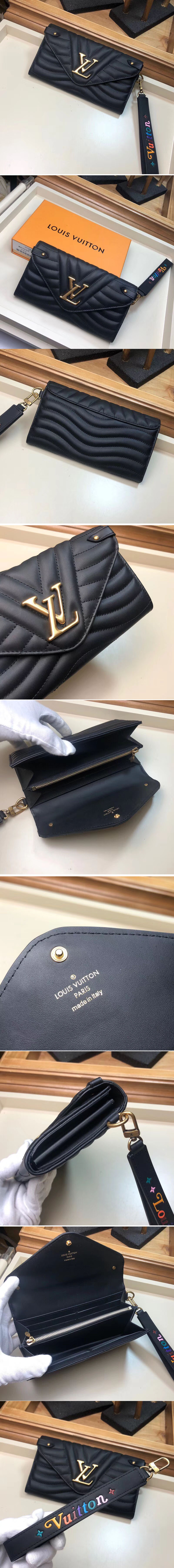 Replica Louis Vuitton M63298 LV New Wave Long Wallet Black