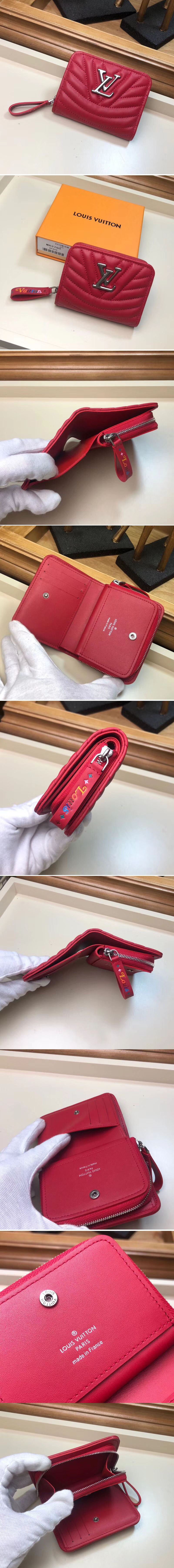 Replica Louis Vuitton M63790 LV New Wave Zipped Compact Wallet Red