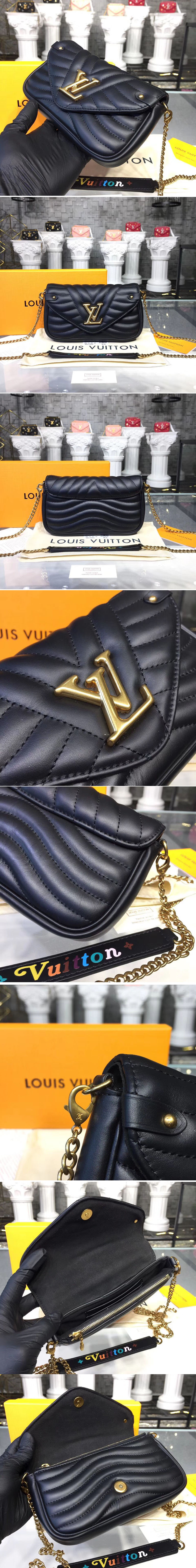 Replica Louis Vuitton M63929 New Wave Chain Pochette Bags Black