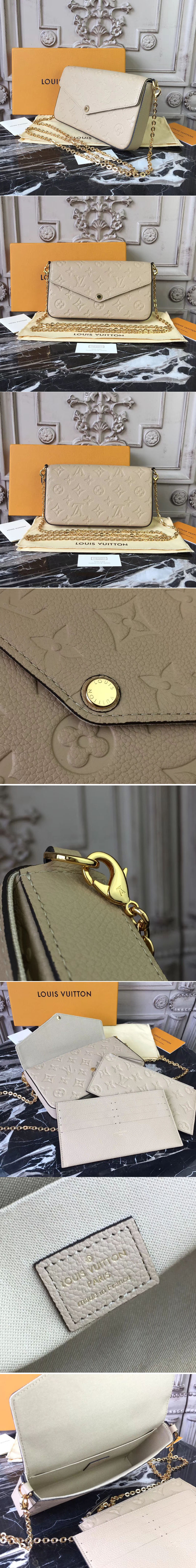 Replica Louis Vuitton M62299 Monogram Empreinte Pochette Felicie Bags Papyrus