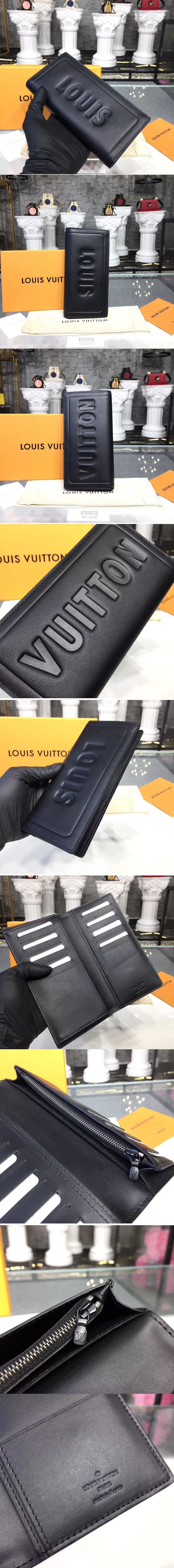Replica Louis Vuitton M66540 LV Dark infinity Leather Brazza Wallet