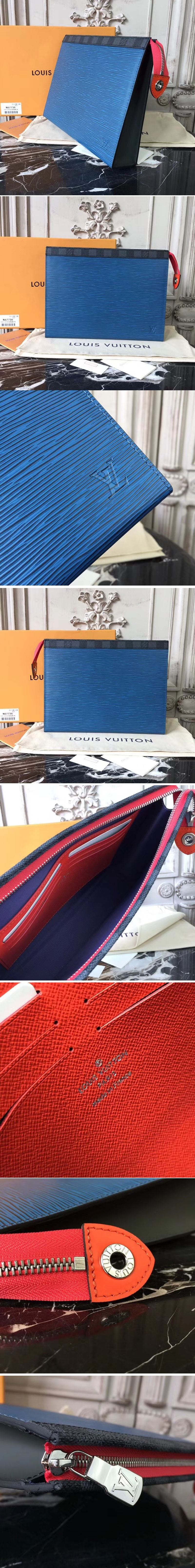 Replica Louis Vuitton M67736 Epi Leather Pochette Voyage MM Blue