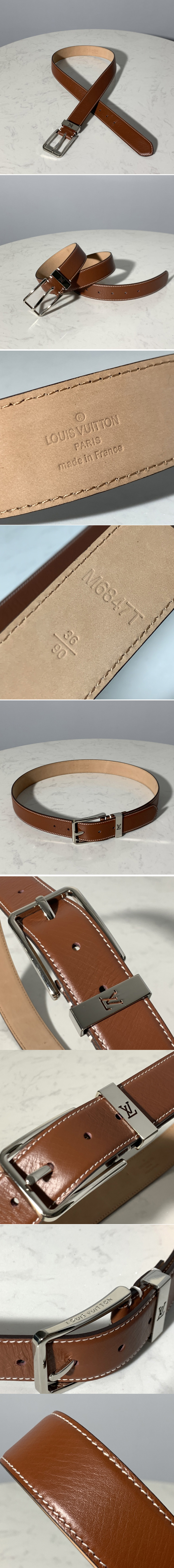 Replica Louis Vuitton M6847T LV Pont Neuf 35mm Belt in Brown taurillon Leather