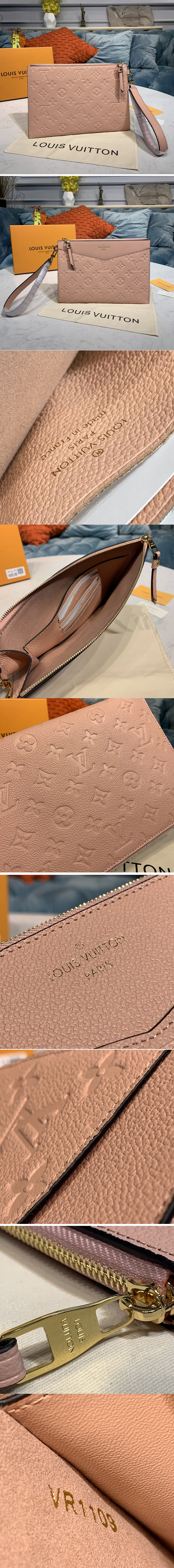 Louis Vuitton M68707 LV Pochette Melanie MM Bag in Pink Monogram Empreinte  leather Replica sale online ,buy fake bag