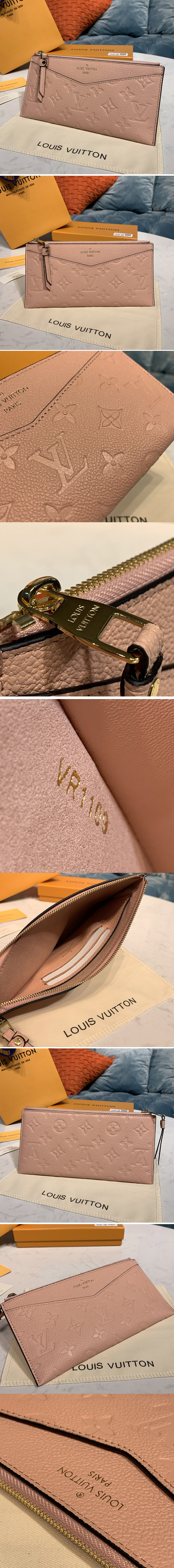 Replica Louis Vuitton M68713 LV Pochette Melanie BB Bag in Pink Monogram Empreinte leather