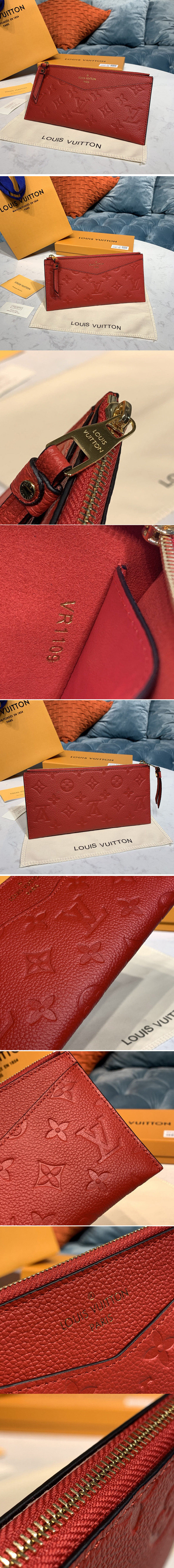 Replica Louis Vuitton M68713 LV Pochette Melanie BB Bag in Red Monogram Empreinte leather