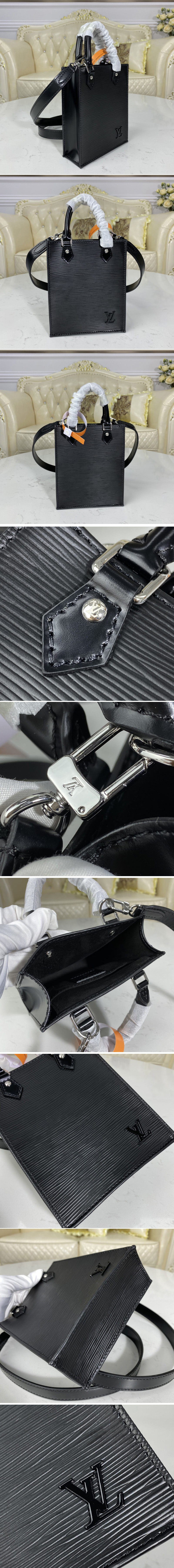 Replica Louis Vuitton M69441 LV Petit Sac Plat bag in Black Epi leather
