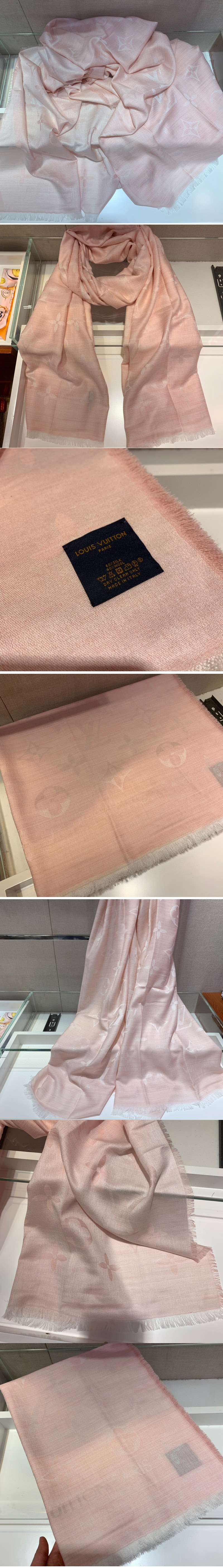 Replica Louis Vuitton M71386 LV Daily Monogram stole Scarf in Monogram Pink