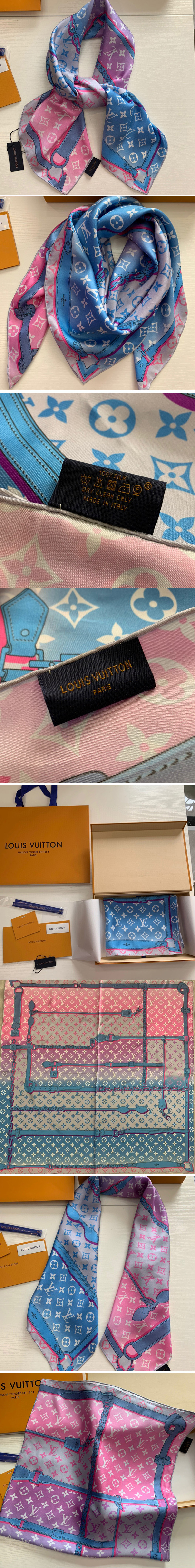 Replica Louis Vuitton M76146 LV Rising Confidential square Scarf 100% silk with print