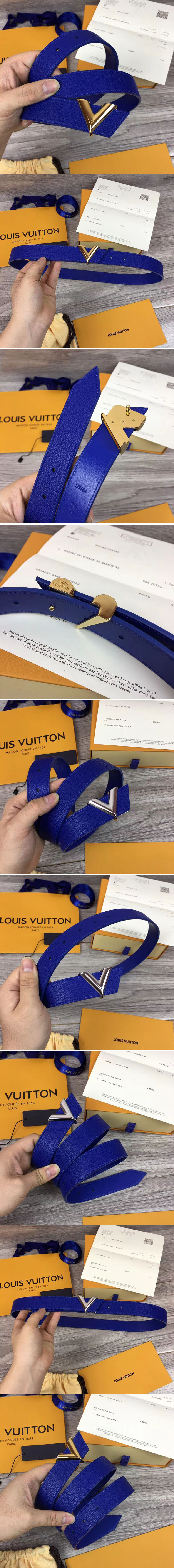 Replica Louis Vuitton M9364 LV Twist 30mm  Womens Leather Belts Blue