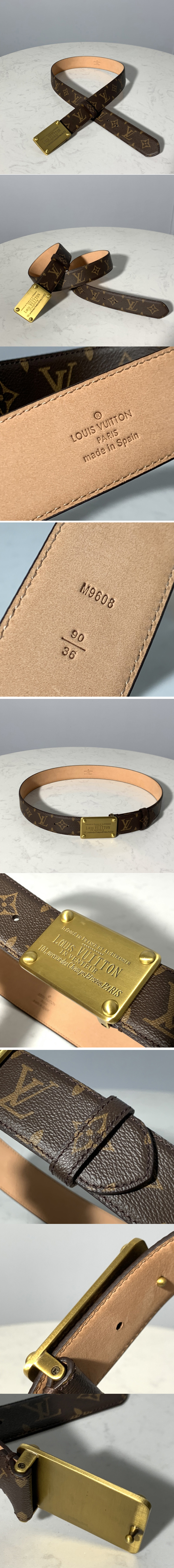 Replica Louis Vuitton M9608 LV Initiales 40MM Belts in Monogram Canvas