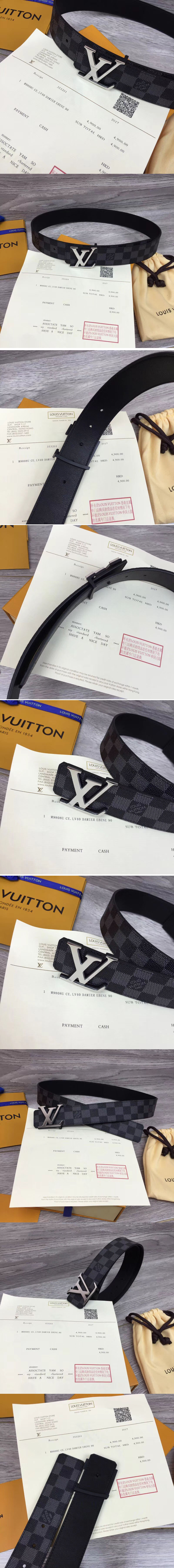 Replica Louis Vuitton LV Initiales 40mm Damier Graphite Canvas Mens Belts M9808Q