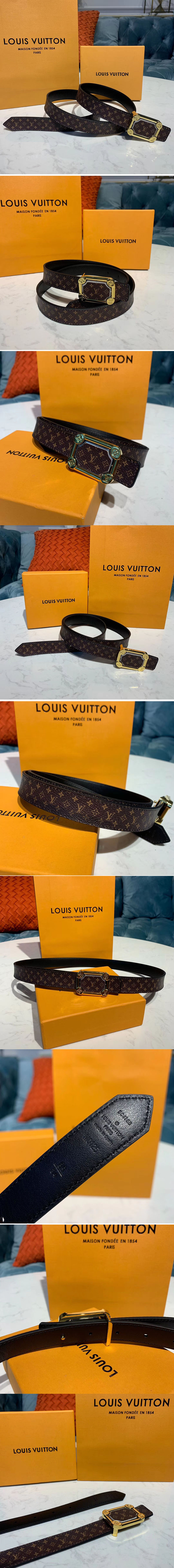 Replica Louis Vuitton M9943V LV Malletier 25mm Belts Monogram canvas