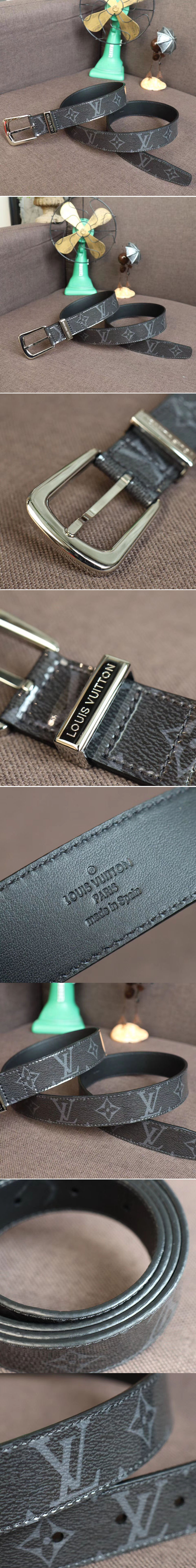 Replica Louis Vuitton MP055U LV Ouest 30mm Belt Monogram Glaze leather strap
