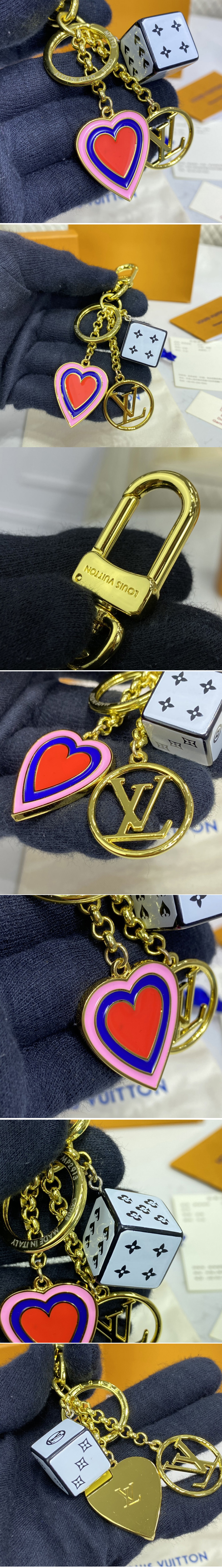 Replica Louis Vuitton MP2913 LV Game On Dice and Heart bag charm and key holder