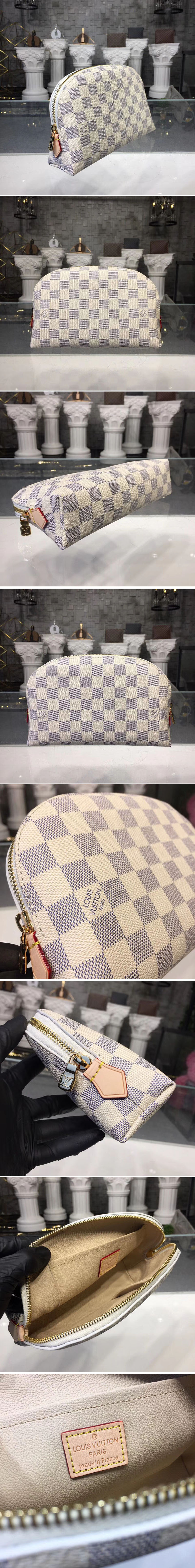 Replica Louis Vuitton N23345 Damier Azur canvas Cosmetic Pouch GM