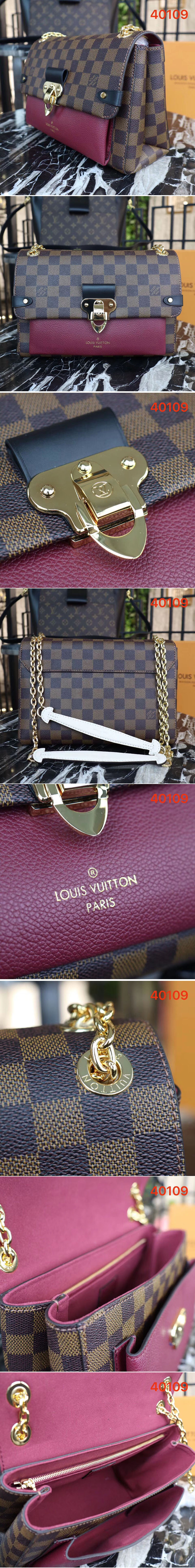 Replica Louis Vuitton N40108 Damier Ebene Canvas Vavin PM Wine