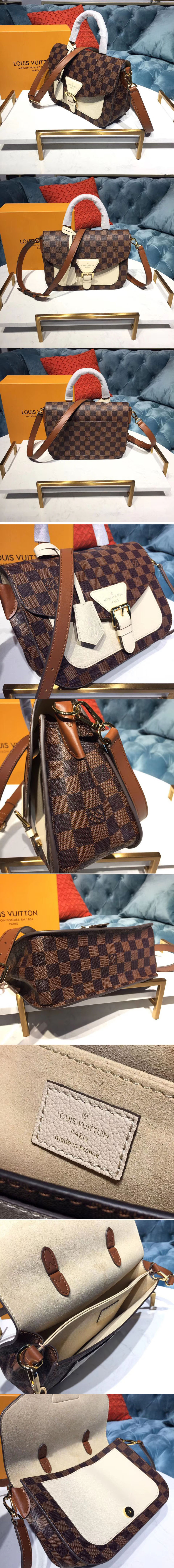 Replica Louis Vuitton N40148 LV Trendy Crossbody Damier Ebene Canvas Creme