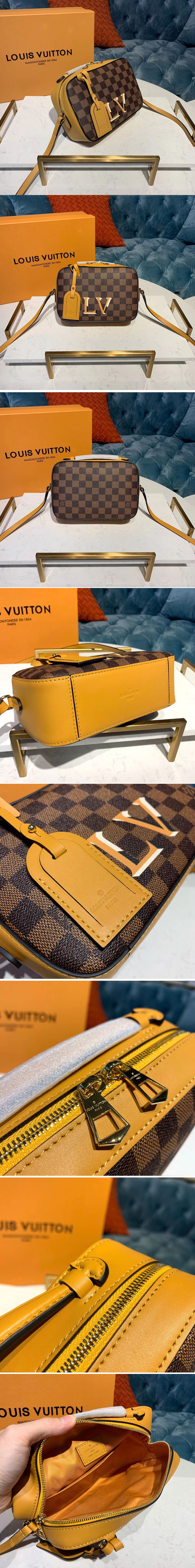 Replica Louis Vuitton N40178 LV Santa Monica Bags Damier Ebene Canvas Safran Yellow