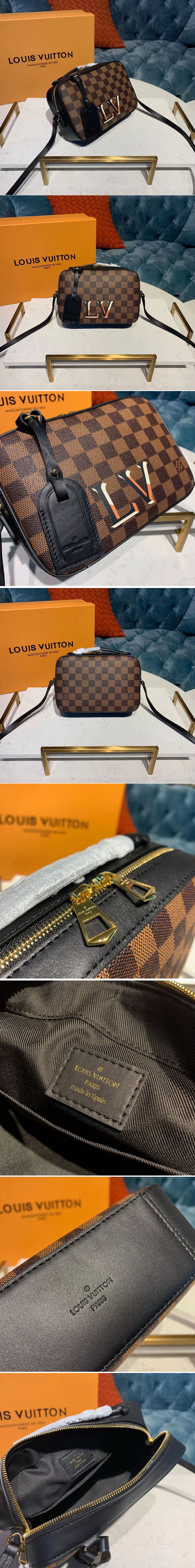 Replica Louis Vuitton N40189 LV Santa Monica Bags Damier Ebene Canvas Black