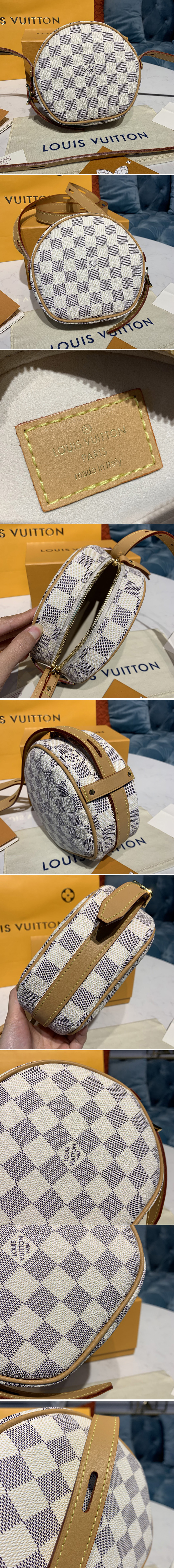 Replica Louis Vuitton N40333 LV Boite Chapeau Souple PM handbag in Damier Azur canvas