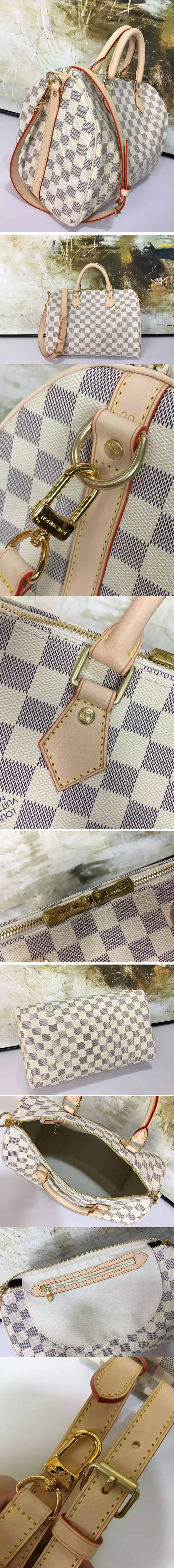 Replica Louis Vuitton N41000 Speedy Bandouliere 30 Damier Azur Bags