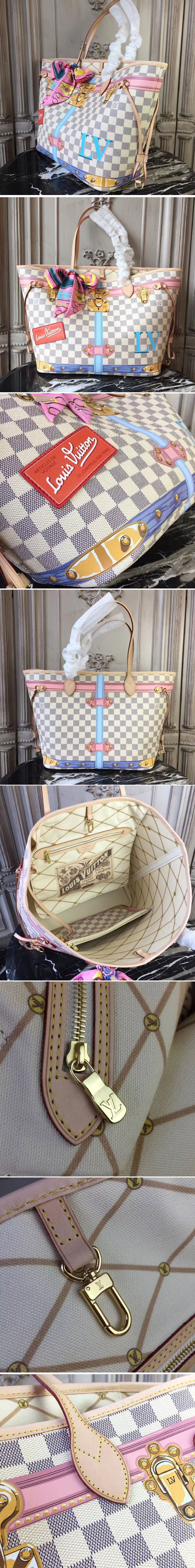 Replica Louis Vuitton N41065 NeverfulL MM Damier Azur Canvas Bags