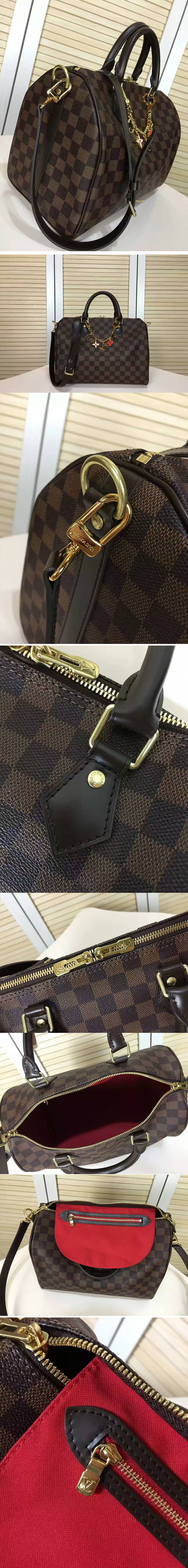 Replica Louis Vuitton N41112 Damier Ebene Speedy Bandouliere 30 Bags