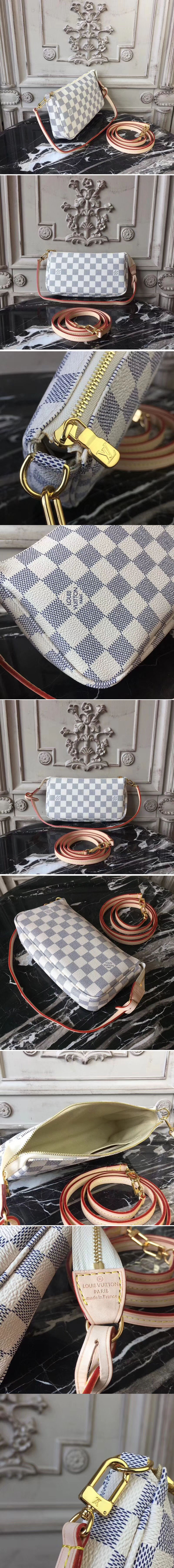 Replica Louis Vuitton N58010 Mini Pochette Accessoires Damier Azur Canvas  For Sale
