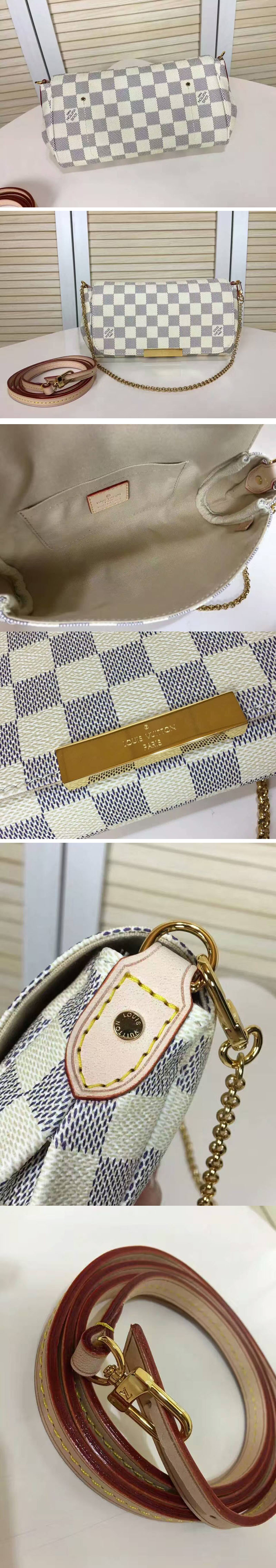 Replica Louis Vuitton N41277 Damier Azur canvas Favorite PM Bags