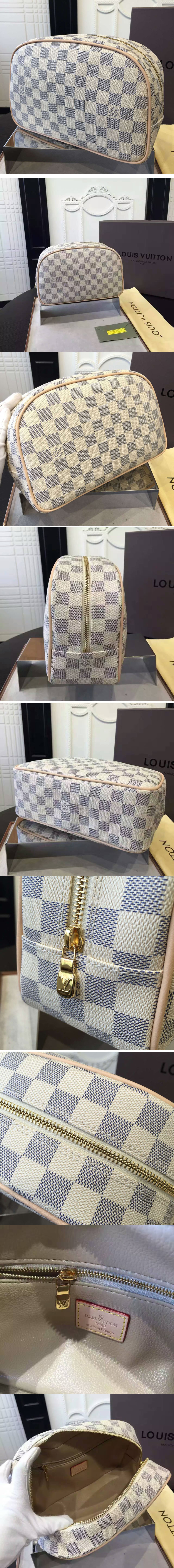 Replica Louis Vuitton N41420 Damier Azur Canvas Toiletry Kit 