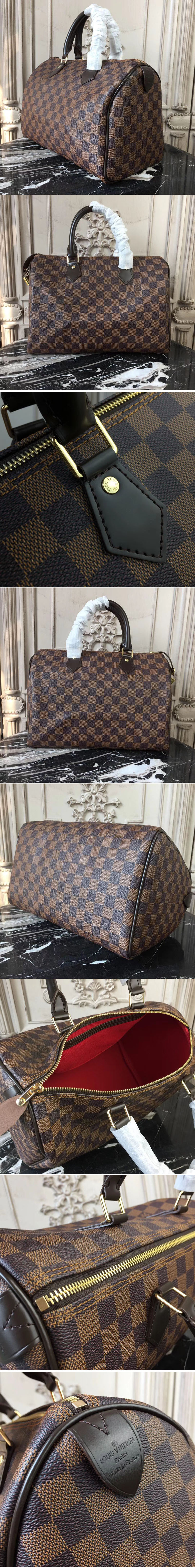 Replica Louis Vuitton N41364 Speedy 30 Damier Ebene Canvas Bags