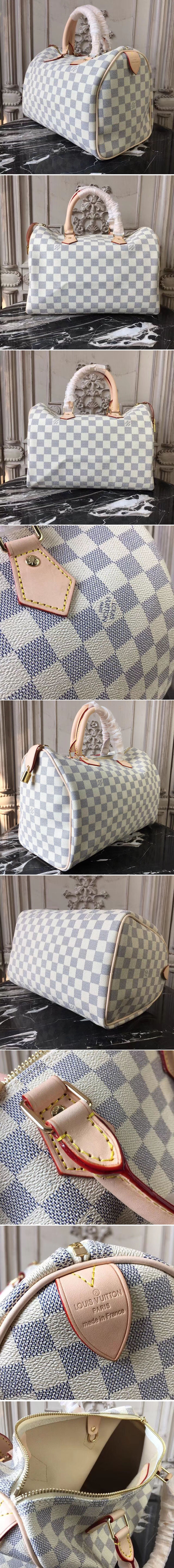 Replica Louis Vuitton N41370 Speedy 30 Damier Azur Canvas Bags