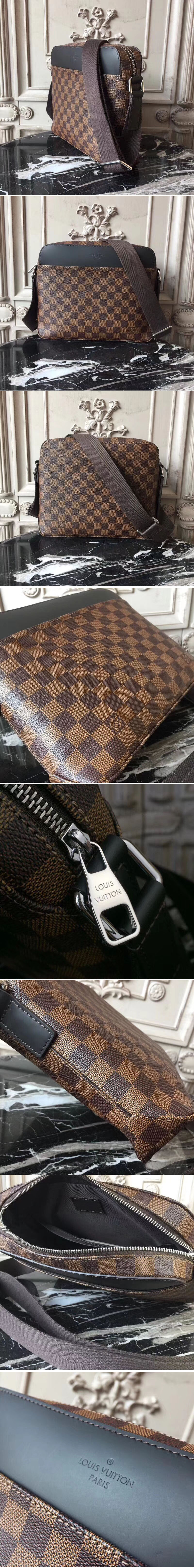 Replica Louis Vuitton N41568 Jake Messenger PM Damier Ebene Canvas Bags