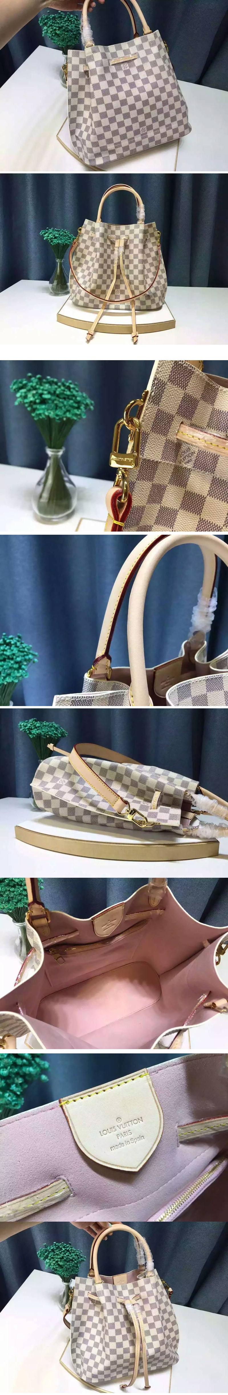 Replica Louis Vuitton N41579 Damier Azur Canvas Girolata Bucket Bags 