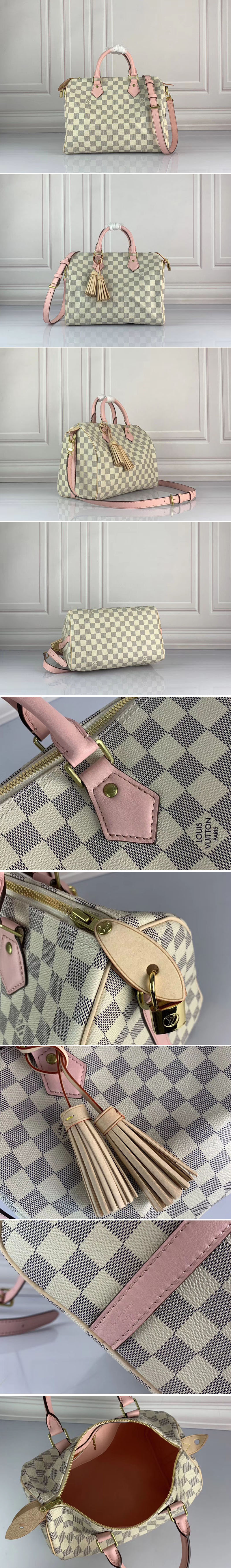 Replica Louis Vuitton N44367 Speedy Bandouliere 30 Bags Damier Azur Canvas