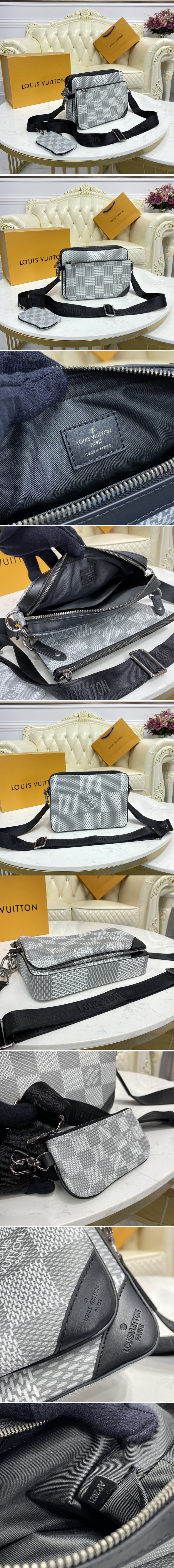 Replica Louis Vuitton N50017 LV Trio Messenger bag in White Damier Canvas