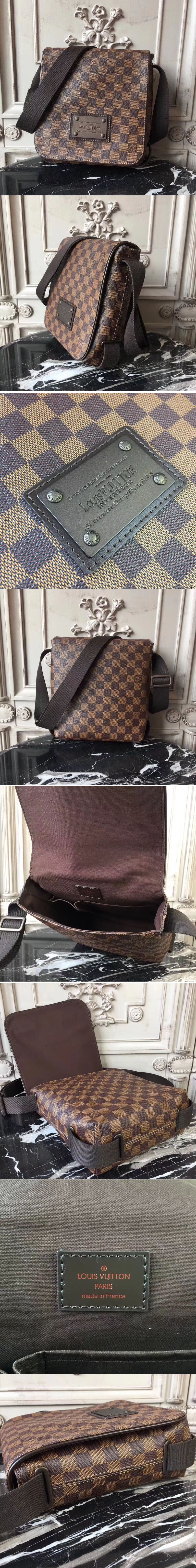 Replica Louis Vuitton N51210 Damier Ebene Canvas Brooklyn PM Bags