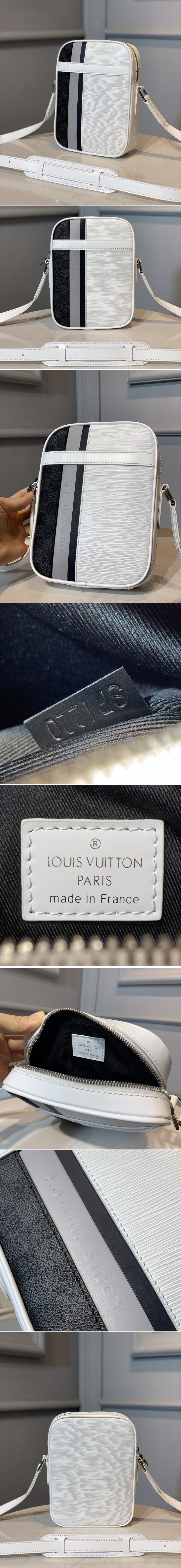 Replica Louis Vuitton N51460 LV Danube Slim Bag in White Epi Leather