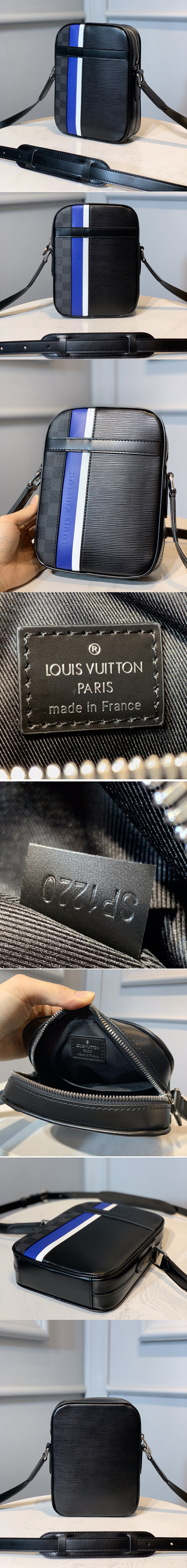 Replica Louis Vuitton N51460 LV Danube Slim Bag in Black Epi Leather