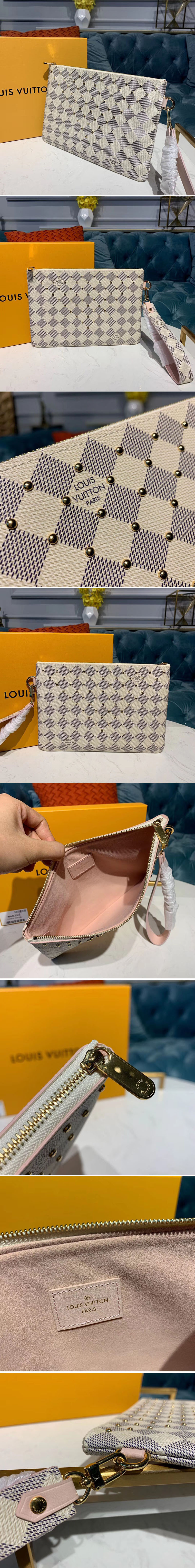 Replica Louis Vuitton N60253 LV City Pouch Bags Damier Azur Canvas