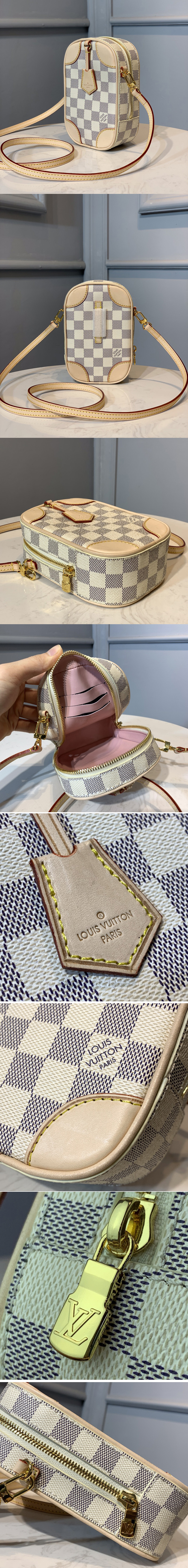 Replica Louis Vuitton N60360 LV Neokapi vertical pouch in Damier Azur Canvas