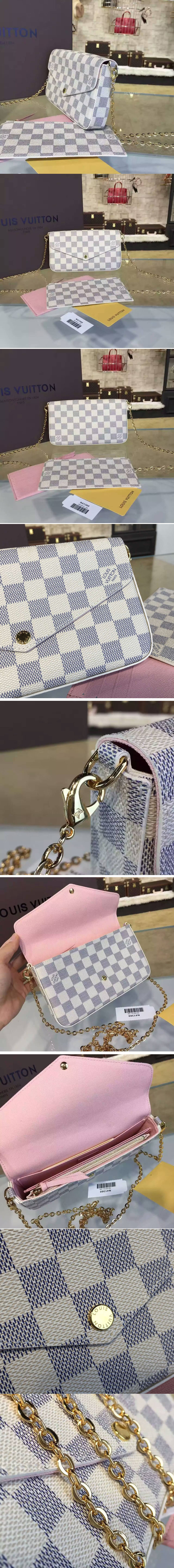 Replica Louis Vuitton N63106 Pochette Felicie Damier Azur Bags 