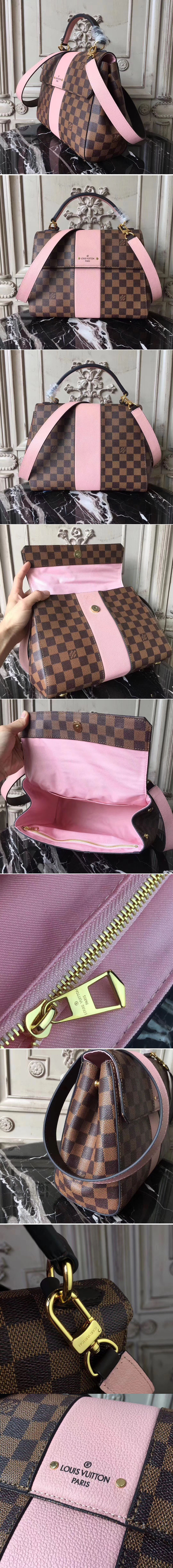Replica Louis Vuitton N64416 Damier Ebene Canvas Bond Stree Bags Pink 