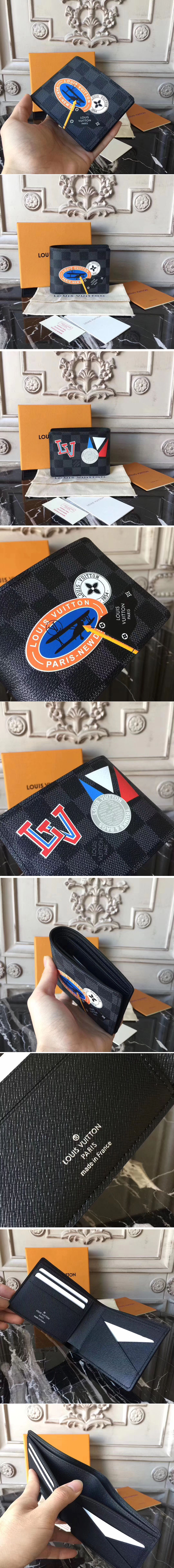 Replica Louis Vuitton N64439 Damier Graphite Canvas Multiple Wallet 