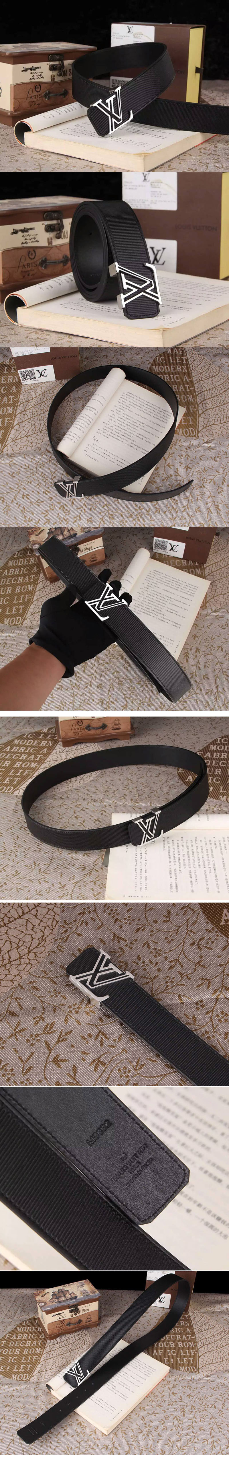 Replica Louis Vuitton Epi Leather Belts With Black/Silver Buckle