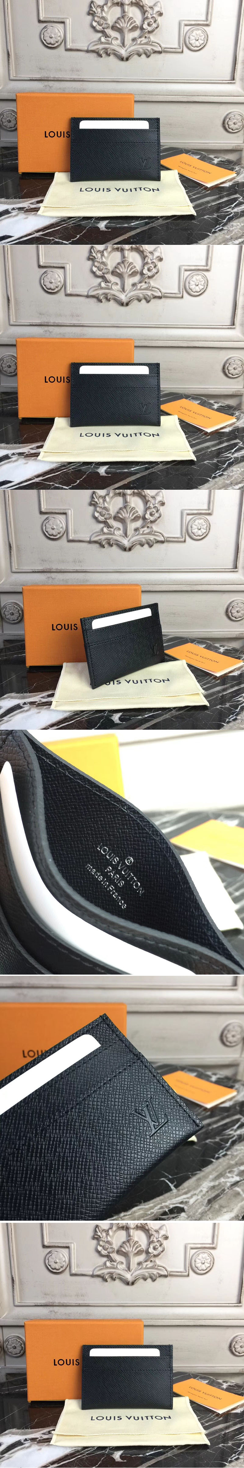 Replica Louis Vuitton M30655 Double Card Holder Taiga Leather